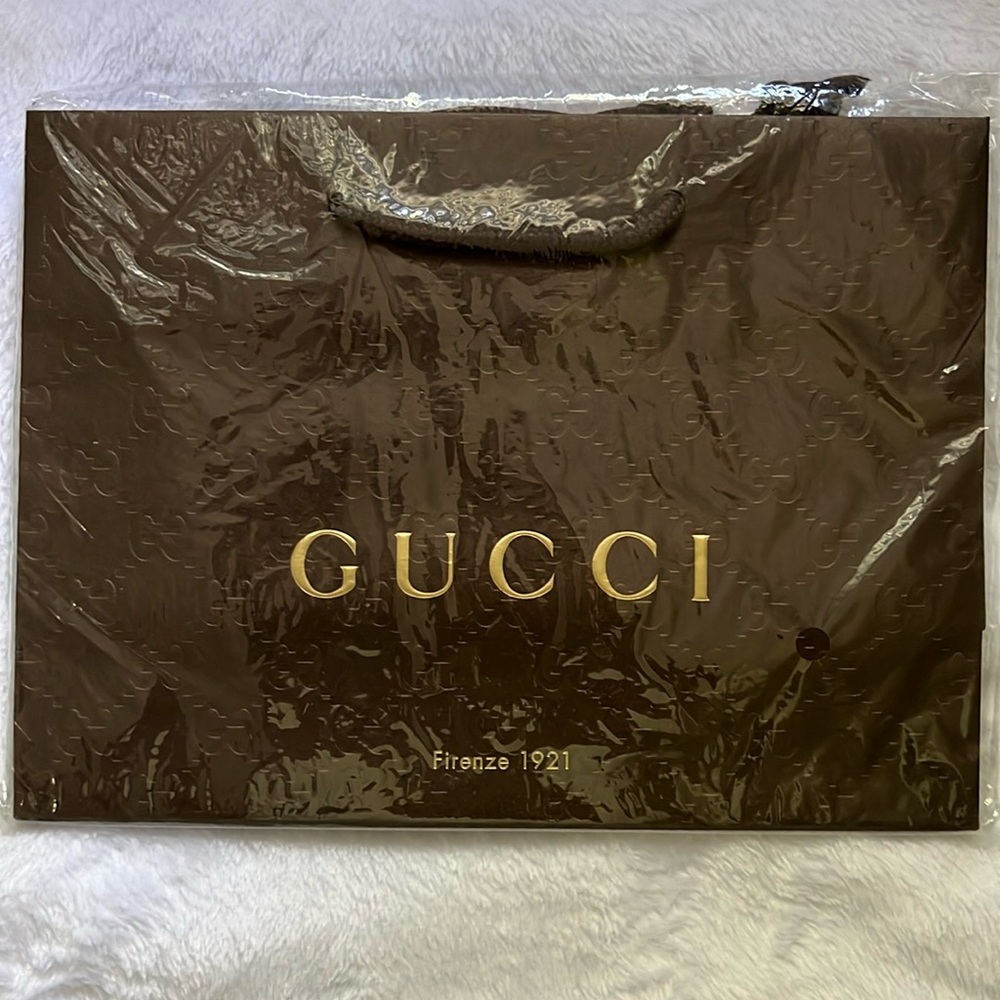 Gucci Paper Shopping Empty Tote Store Guccissima GG Gift Bag
